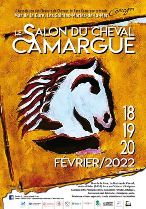 Affiche Camagri 2022, le salon du cheval Camargue aux mas de la Cure