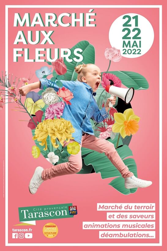 Affiche Marché aux Fleurs 2022 à Tarascon