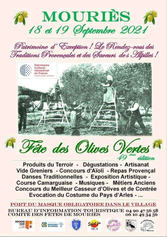 Fête des Olives Vertes 2021 à Mouriès - le programme du week-end