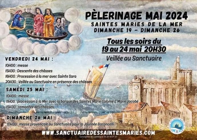 Pèlerinage et Fête des gitans mai 2024 aux Saintes Maries de la Mer en Camargue