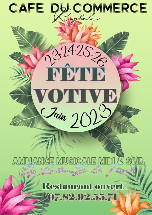 Fête votive 2023 au Café du Commerce à Raphèle les Arles - Le programme
