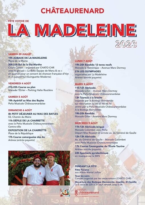 Fête Votive de la Madeleine 2023 à Châteaurenard