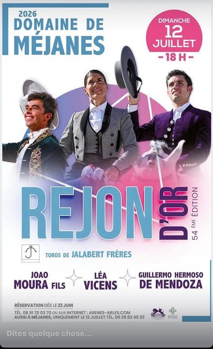 feria-cheval-2026-mejanes-camargue-rejon-or Réjon d'Or 2026 aux arènes de Méjanes en Camargue