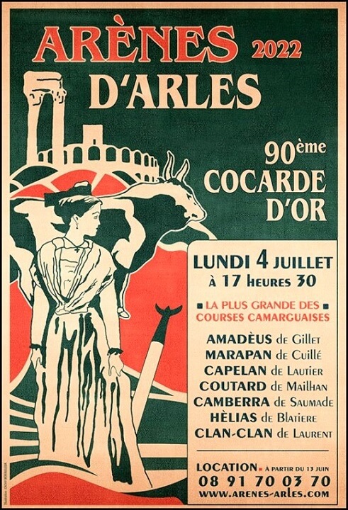 Affiche Cocarde d'Or 2022 à aux arènes d'Arles