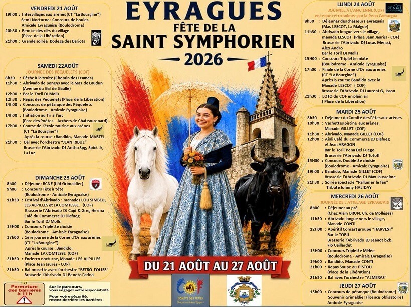 Fête de la Saint Symphorien 2026 à Eyragues