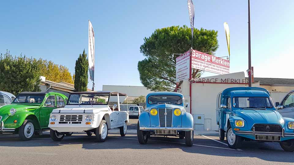 Spécialiste voitures anciennes, 2 cv, Mehari sur les Alpilles et la région d'Arles - Garage Merklen à Saint Rémy de Provence