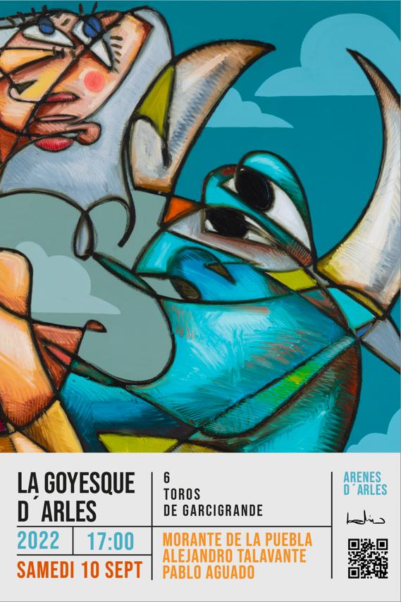 Affiche corrida goyesque aux arènes d'Arles lors de la Féria du Riz septembre 2022 à Arles