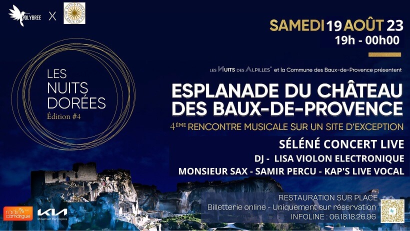 les Nuits Dorées 2023 au château des Baux de Provence - Programme et billetterie