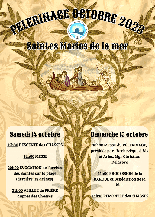 Pèlerinage d'octobre 2023 aux Saintes Maries de la Mer en Camargue