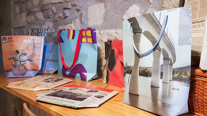 Sac BIS en papier recyclé par la créatrice arlésienne Karin Chiron