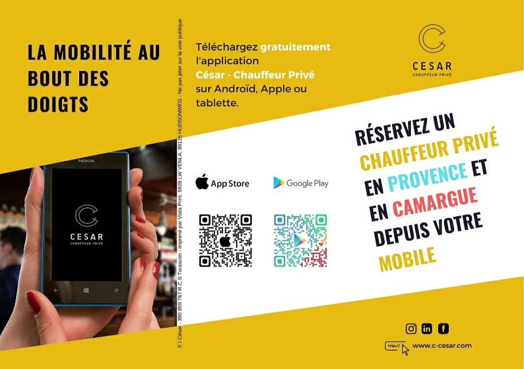 Application VTC et taxi à Arles - César Chauffeur Privé