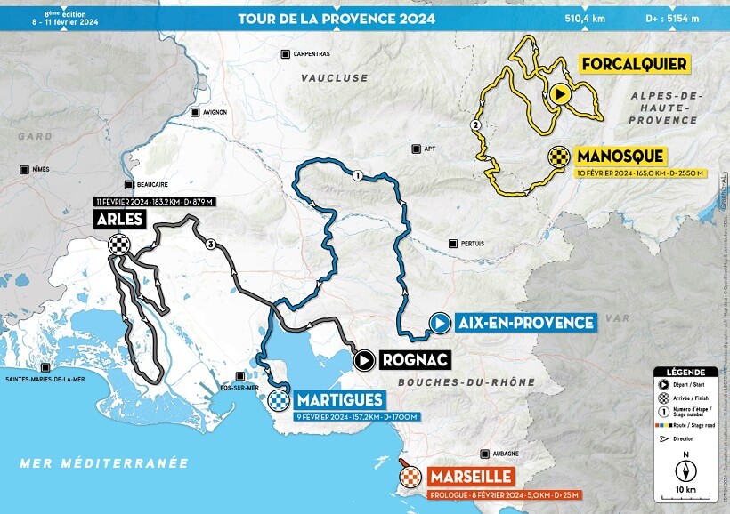 Tour de la Provence cycliste 2024 à Arles, en Camargue et dans les Alpilles