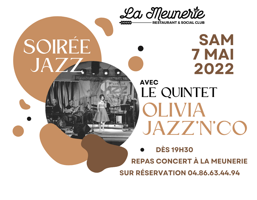 Soirée Jazz et repas-concert à La Meunerie à Arles le 7 mai 2022