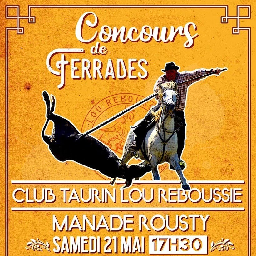 Concours de ferrades Lou Reboussie 2022 à la manade du Rousty à Arles