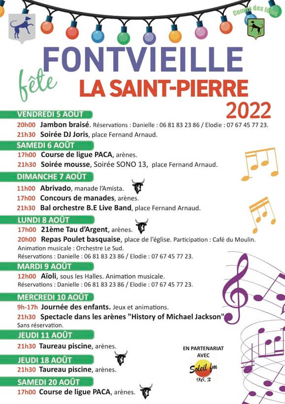 Fête Votive Saint Pierre 2022 à Fontvieille