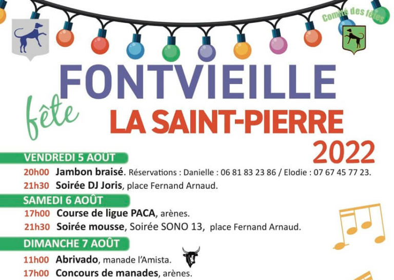 Fête Votive Fontvieille 2022 Le programme complet