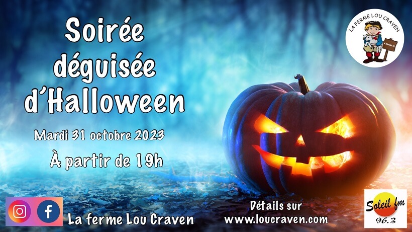 Soirée Halloween 2023 à la Ferme Lou Craven