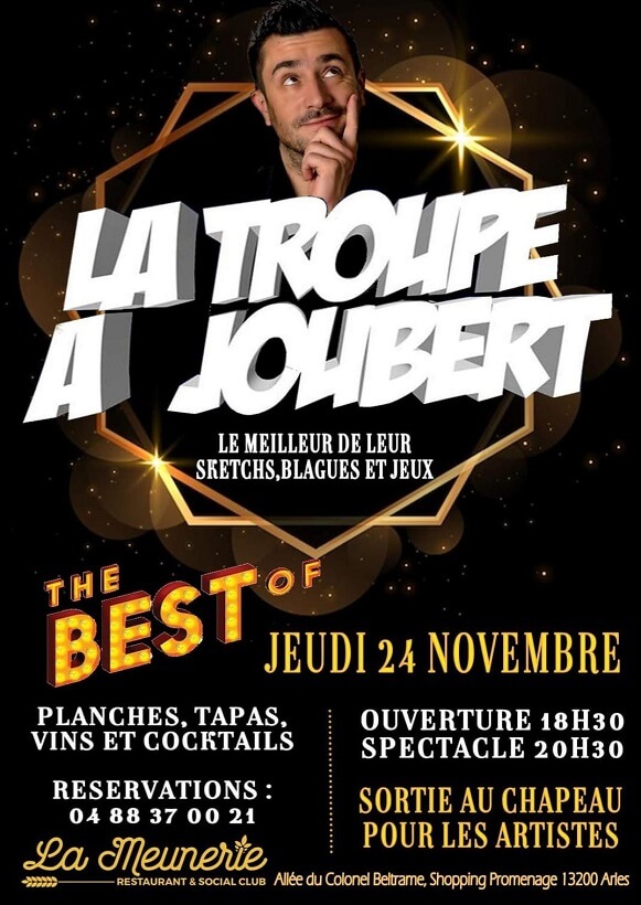La troupe à Joubert en spectacle à la Meunerie à Arles le 24 novembre 2022