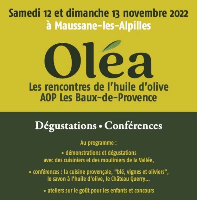 OLEA, Rencontre de l'huile d'olive 2022 à Maussane les Alpilles