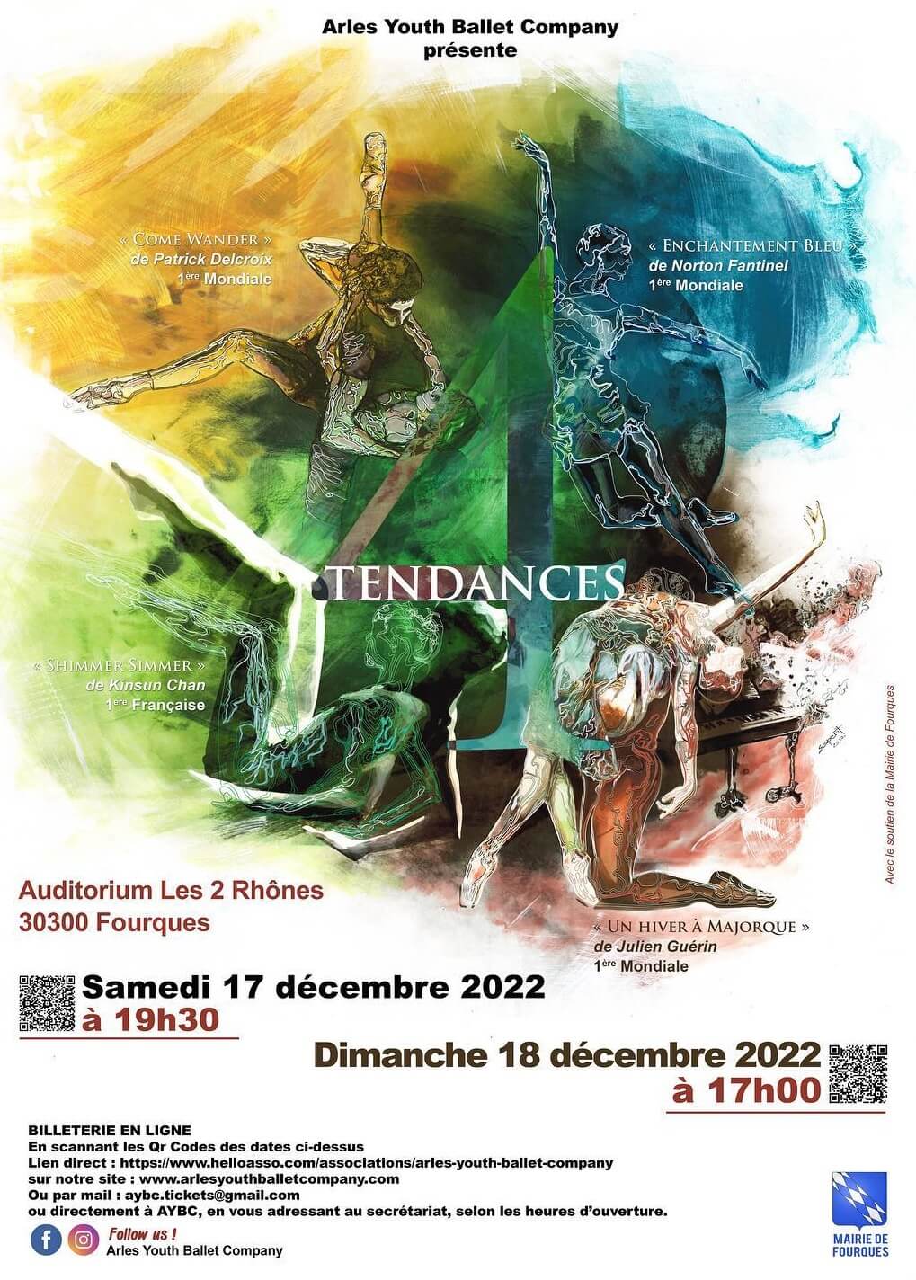 Spectacle de danse 4 Tendances dy Arles Youth Ballet à Fourques les 17 et 18 décembre 2022