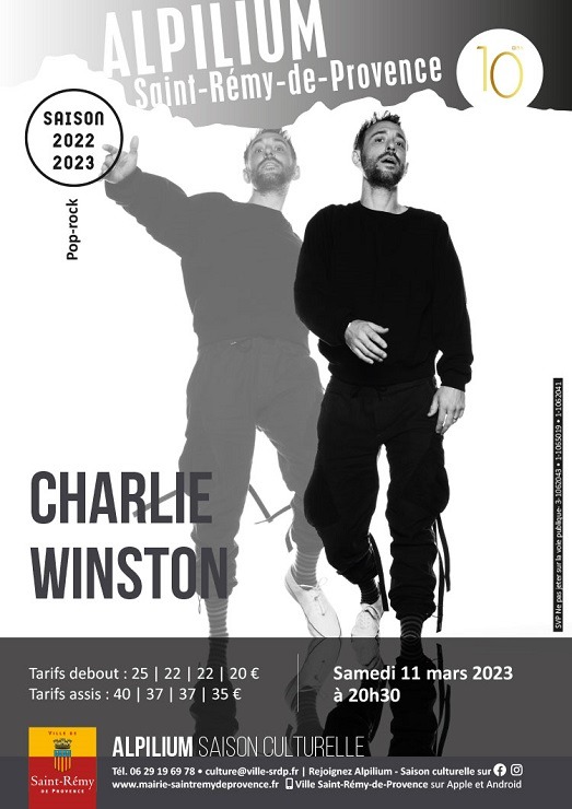 Concert Charlie Winston à l'Alpilium de St Rémy de Provence le 11 mars 2023