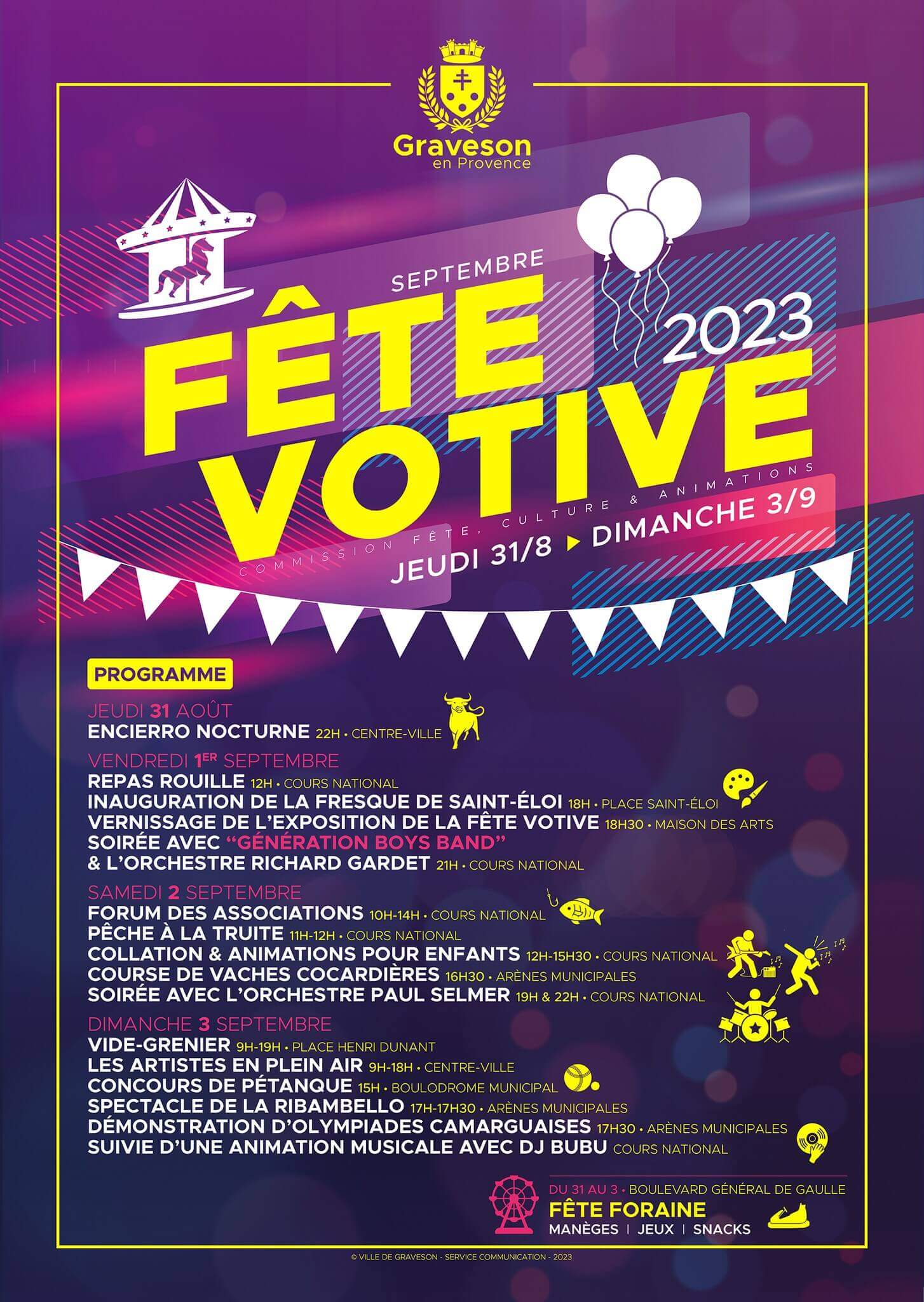 fête votive Graveson 2023