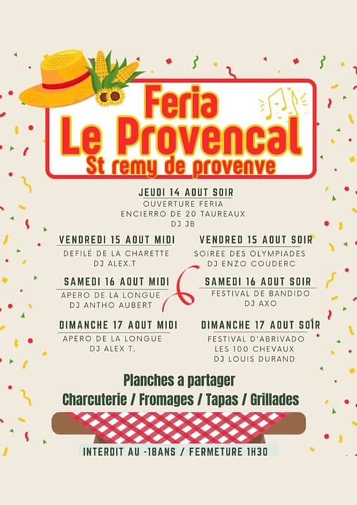 Féria Saint Rémy de Provence 2025 au bar Le Provencal