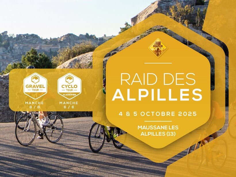 Course cycliste le Raid des Alpilles 2025 à Maussane