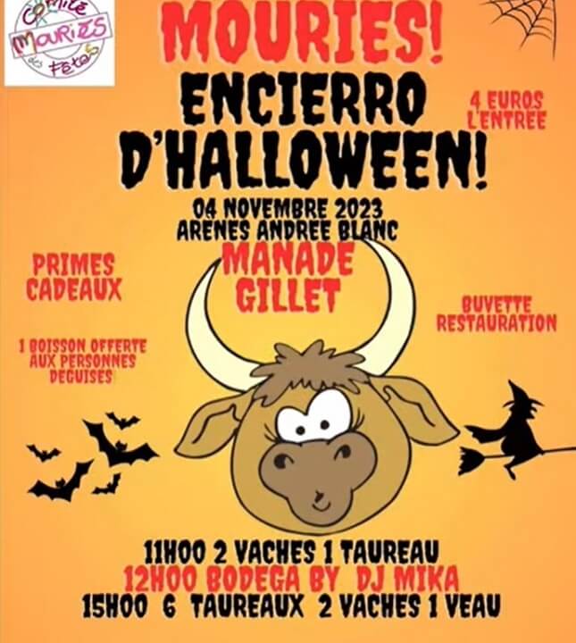 Encierro d'Halloween 2023 à Mouriès Alpilles