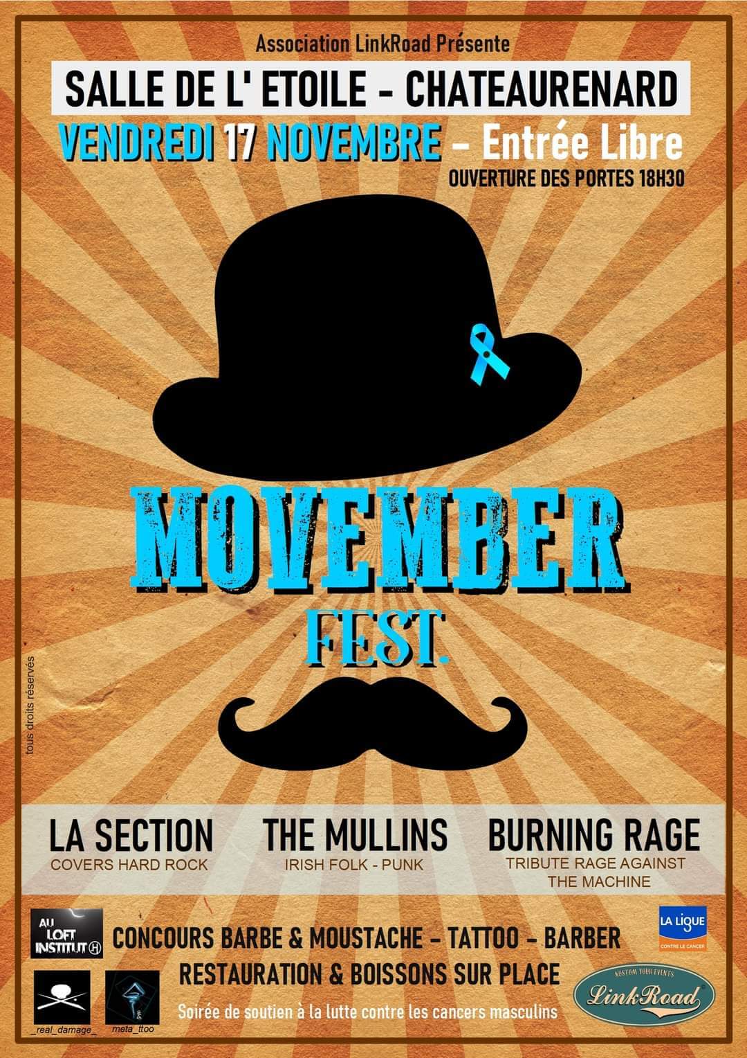 Movember Fest 2023 à la salle de l'Etoile à Châteaurenard