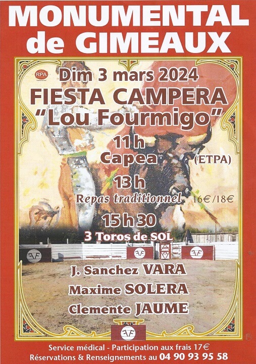 Fiesta Campera de Lou Fourmigo le 3 mars 2024 à Gimeaux à Arles
