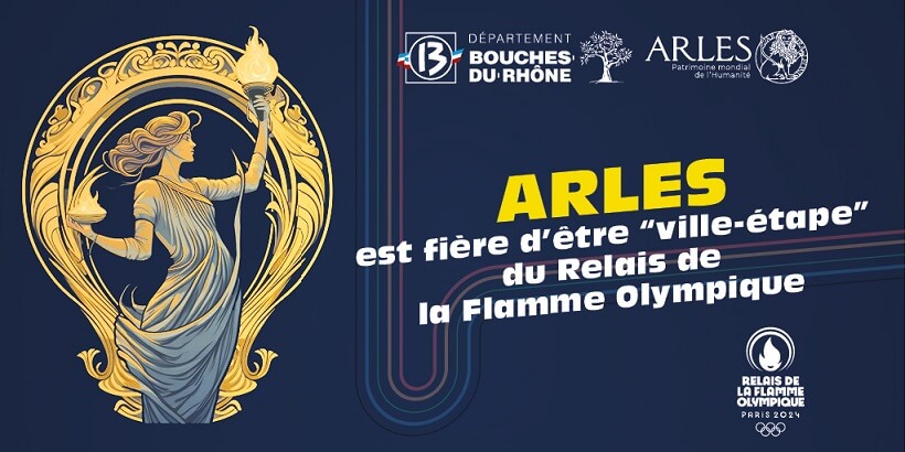 Passage de la Flamme Olympique des JO de Paris à Arles le 12 mai 2024