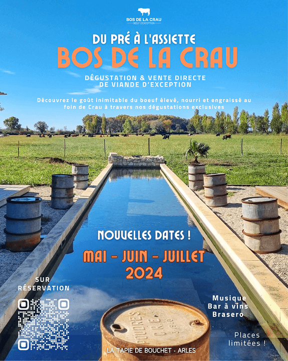 Dégustations du pré à l'assiette Bos de la Crau 2024