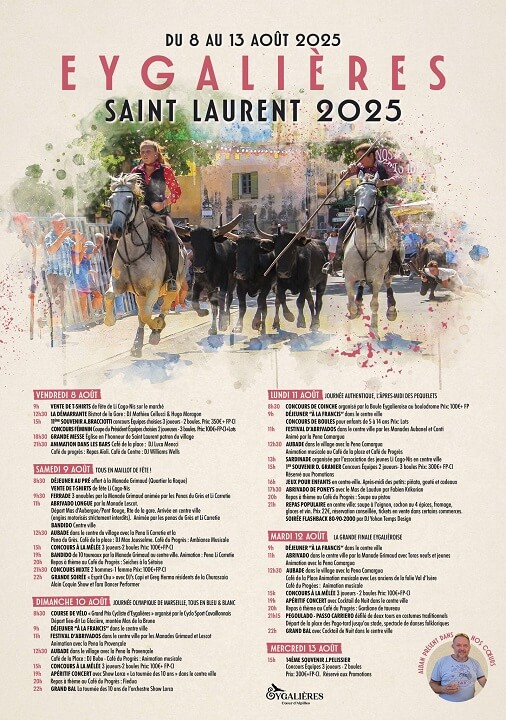 Fête de la Saint Laurent 2025 à Eygalières