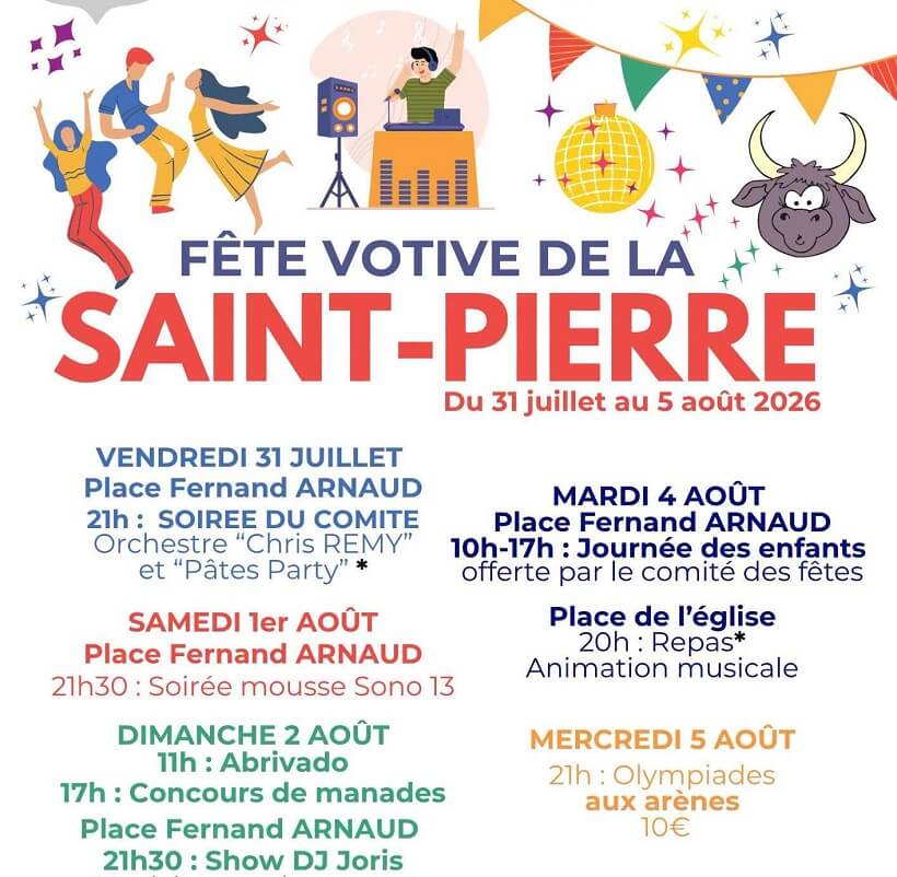 fête votive de la Saint Pierre 2026 à Fontvieille