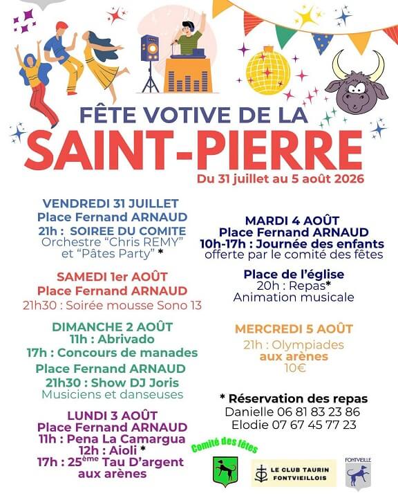 fête votive de la Saint Pierre 2026 à Fontvieille
