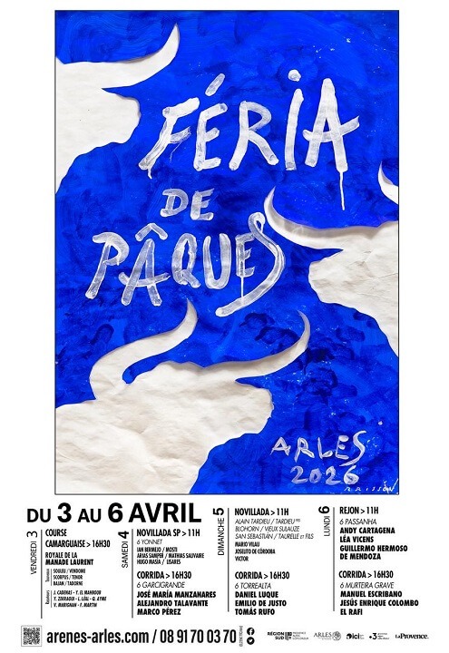 feria-paques-arles-2026-affiche Affiche de la Féria de Pâques 2026 aux arènes d'Arles
