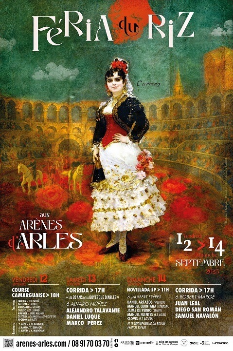 Affiche Féria du Riz 2025 aux arènes d'Arles