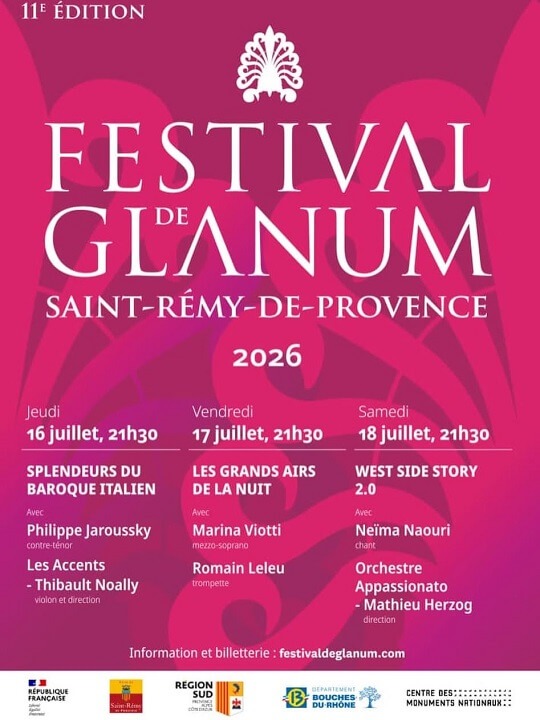 Festival de Glanum 2026 à Saint Rémy de Provence