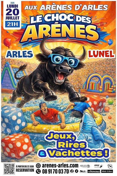 choc-des-arenes-arles-lunel-juillet-2026-affiche Choc des Arènes Arles vs Lunel le 20 juillet 2026 aux arènes d'Arles