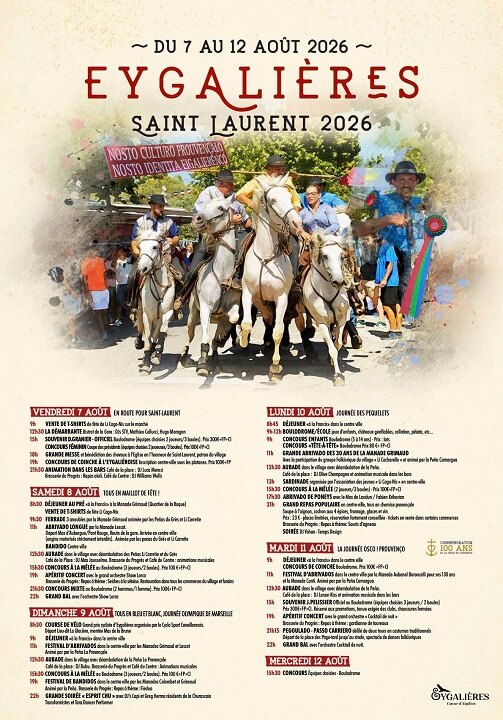 Fête de la Saint Laurent 2026 à Eygalières