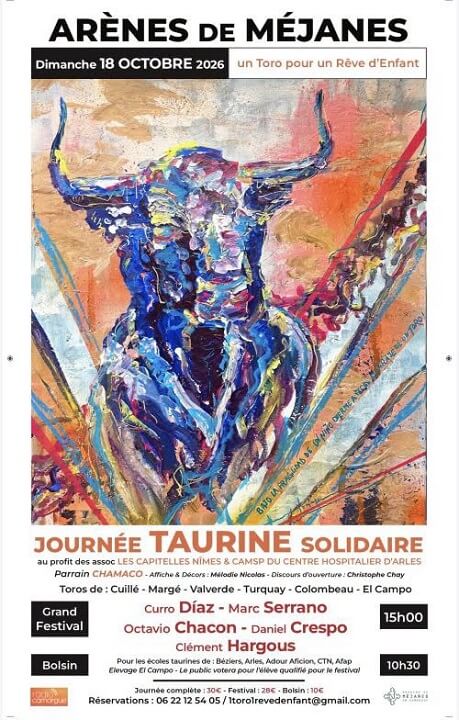 Journée taurine solidaire 2026 à Méjanes en Camargue