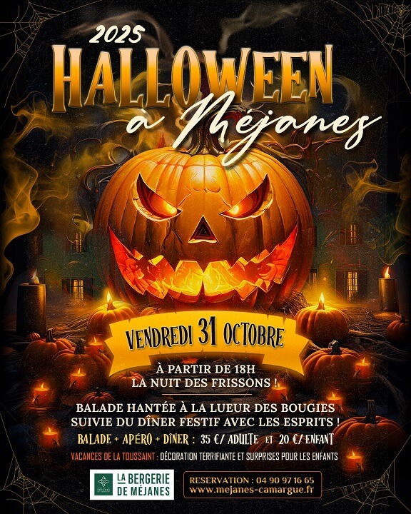 halloween-mejanes-2025affiche-pm Soirée Halloween 2025 au domaine de Méjanes et au restaurant La Bergerie