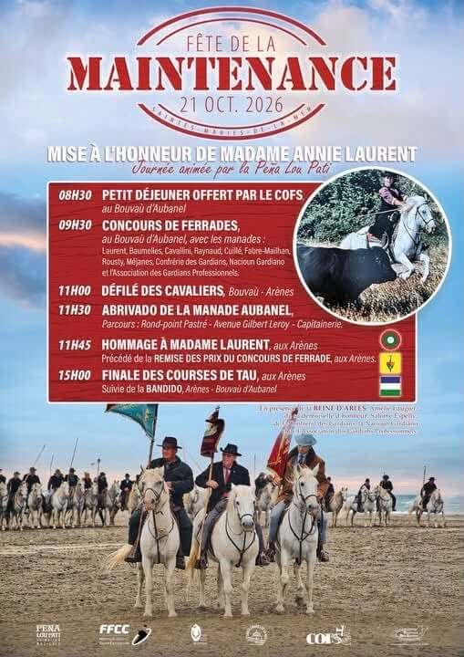 fete-maintenance-2026-saintes maries-camargue-affiche Fête de la Maintenance 2026 aux Saintes Maries de la Mer