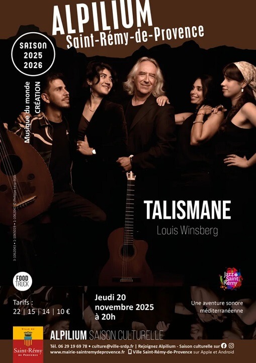 Concert Talismane avec Louis Winsberg à l'Alpilium de Saint Rémy de Provence le 20 novembre 2025