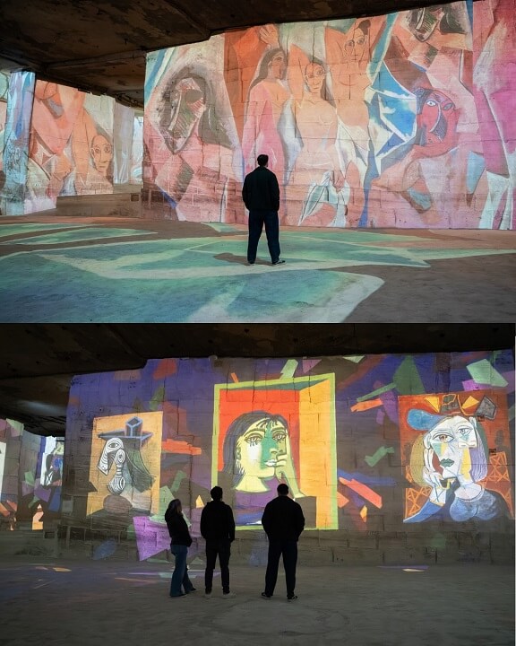 Expo immersive 2026 Picasso l'art du mouvement aux Carrières des Lumières des baux de Provence