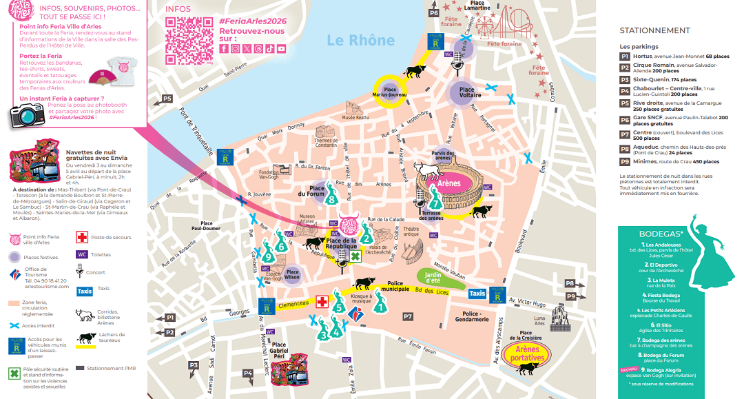 Plan détaillé de la féria de Pâques 2026 à Arles
