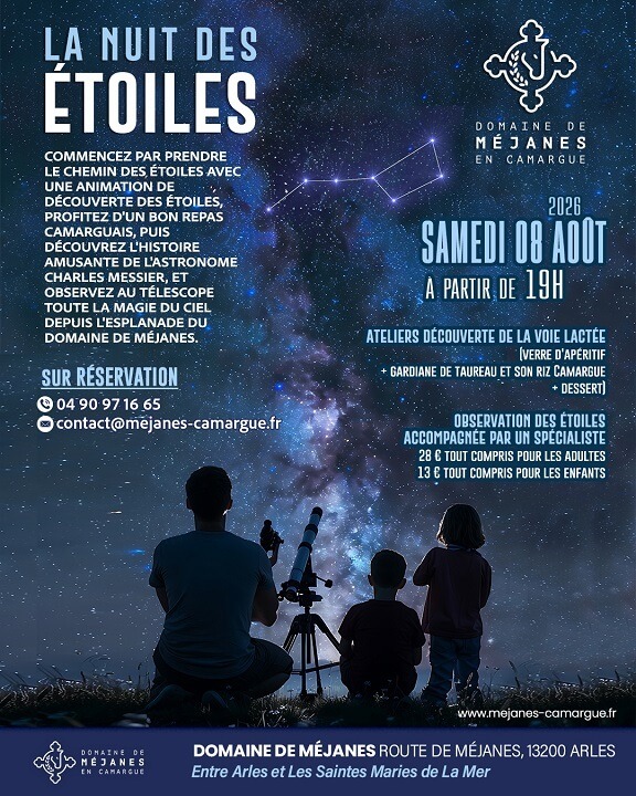 nuit-des-etoiles-mejanes-camargue-2026 Nuit des étoiles 2026 au domaine de Méjanes en Camargue